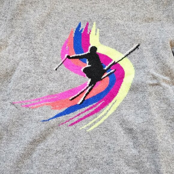 Womens ski sweater Cashmere by Aqua bloomingdales gray size large like new - Picture 3 of 7